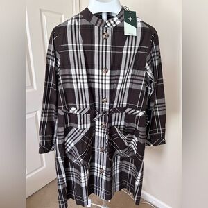 Tuckernuck Cedar Check Crosby Dress with Cinched Waist and Pockets